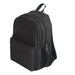 Field Backpack - A black backpack featuring multiple zippered compartments and a mesh pocket on the side. It has a logo.