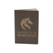 The Barker Eco Notebook - B6 - A dark grey eco notebook with a textured cover and a logo on the front. It features gold lettering and branding.