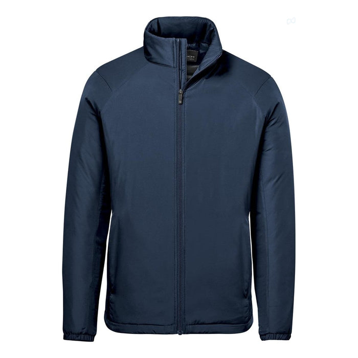Men's Pacifica Thermal Jacket - A men's thermal jacket in navy blue with a zip front and stand-up collar, featuring subtle branding.