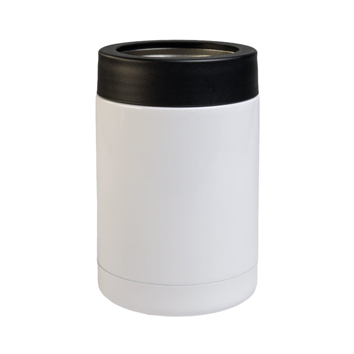 The Knock Off for Christmas Pack - A drink bottle in white with a black lid, featuring a sleek, stainless steel design and a logo.