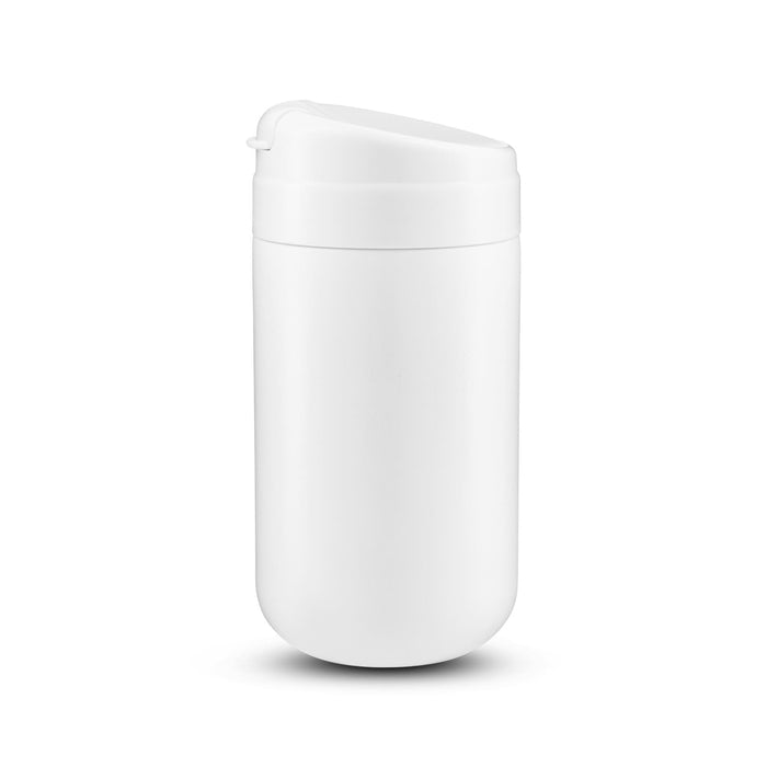 The Good Stuff Pack - A white coffee cup with a lid and a simple design, featuring a logo on its surface.