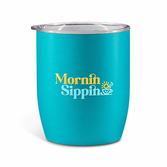 The Refuel Pack - A turquoise coffee cup with a clear lid, featuring a logo. The design is sleek and modern.