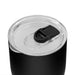 Indiana Coffee Cup - A black coffee cup with a clear lid and a slider opening for easy sipping.