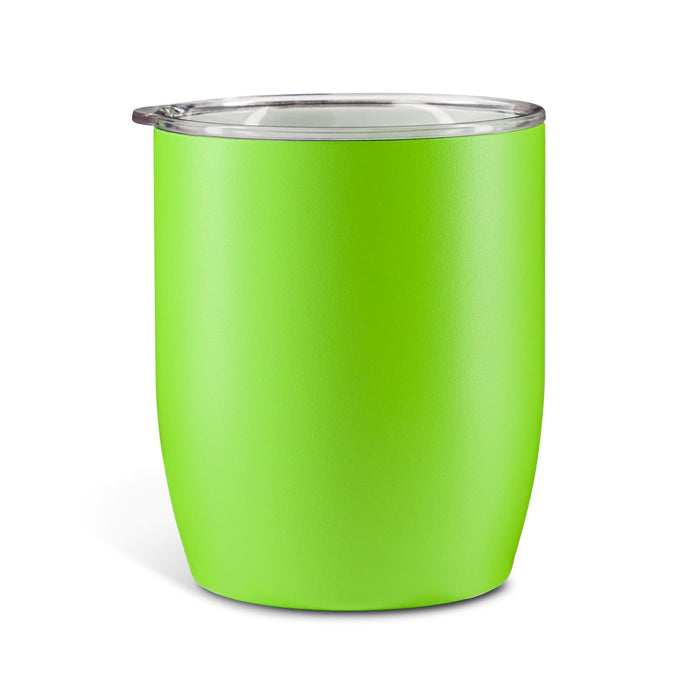 The Refuel Pack - A drink container in vibrant green with a clear lid, featuring a smooth finish and a rounded shape.