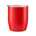 The Refuel Pack - A red coffee cup with a clear lid and a matte finish. The cup has a rounded shape and a smooth surface.