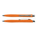 Stingray Pen - An orange plastic pen with a sleek design and silver accents, featuring a clip for easy attachment.