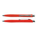 Stingray Pen - A set of red plastic pens with a silver clip and accents, featuring a sleek design.
