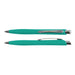 Stingray Pen - A teal plastic pen with a silver clip, featuring a sleek design and a shiny tip.