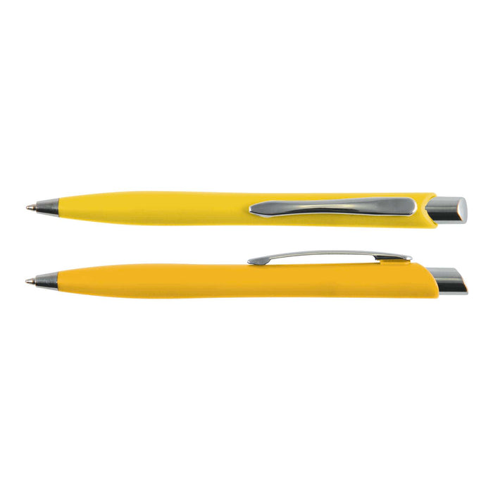 Stingray Pen - A yellow plastic pen with a silver clip, featuring a sleek design and a glossy finish.