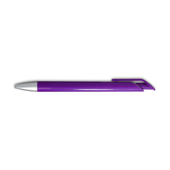 Octave Gel Ink Pen - A purple gel ink pen with a white tip and clip, featuring a logo on its body.
