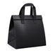 Wayfarer Cooler Bag - A black cooler bag with sturdy handles and a structured design, featuring embossed detailing and a smooth finish.