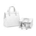 Wayfarer Cooler Bag - A white cooler bag with handles, featuring an insulated interior and a structured design. It includes a logo.