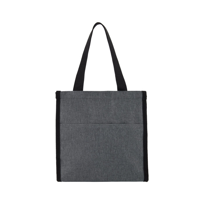 The Refuel Pack - A cooler bag in dark grey with black accents, featuring a front pocket and adjustable straps.