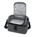 Kanto Cooler Bag - A grey cooler bag with a zippered opening and a silver interior, featuring a removable shoulder strap.