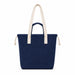 Darby Tote Bag - A navy blue tote bag with cream-coloured handles and a drawstring closure, featuring a logo.