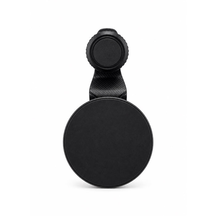 Anchor by Nomis Car Phone Holder - A black car phone holder featuring a circular base and an adjustable mount. It has a simple, streamlined design.