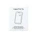 Jet Luggage Tag Tracker - A luggage tag tracker depicted in a simple outline, featuring a logo and an instruction manual on a white background.