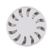 Bloom Fragrance Pot - A white fragrance pot with a circular design featuring slits for scent dispersion. It has a metallic base inside.