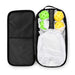 Matchpoint Pickleball Set - A black carrying case containing a pickleball paddle and three balls in bright yellow and green.