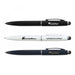 Starion Pen - Three metal pens in black, white, and blue, each featuring a logo and a clip.
