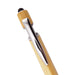 Miami Bamboo Pen - A bamboo pen with a chrome clip and tip, showcasing a natural wood finish. It has a sleek design and a logo.
