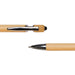Miami Bamboo Pen - A wooden bamboo pen with a sleek silver clip and tip, featuring a logo on the barrel.