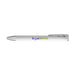Maddie Gel Ink Pen - A gel ink pen in white with a silver clip and a branding logo printed on the barrel.
