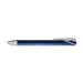 Maddie Gel Ink Pen - A blue gel ink pen with a sleek silver clip and a smooth finish, featuring a logo.