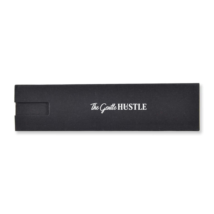 Maddie Gel Ink Pen - A black product box with a white logo. The design is sleek and minimalist, suitable for packaging.
