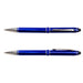 The Sweet Setup - A blue Columbia Aluminium Pen with a sleek metal design and silver accents, featuring a clip and textured grip.