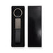 Zander Keytag - A black keytag with a sleek silver ring and rectangular pendant, displayed in a black box.