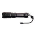 Lumi Rechargeable Torch - A rechargeable torch featuring a sleek black design, a textured grip, and a convenient lanyard.