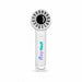 Nomad Rechargeable Fan - A white portable fan with a round grille design and a logo on the handle.