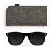 Sunglasses Pack - A pair of black sunglasses with dark lenses, accompanied by a gray felt case.