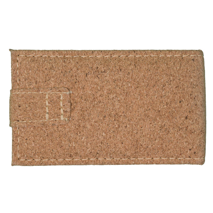 Cork Manicure Set - A Cork Manicure Set packaged in a natural cork case, featuring a textured surface and secured with a flap closure.