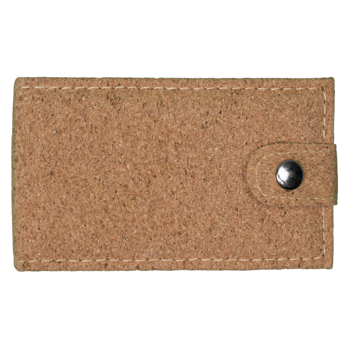 Cork Manicure Set - A cork manicure set with a natural brown cork case featuring a snap closure.