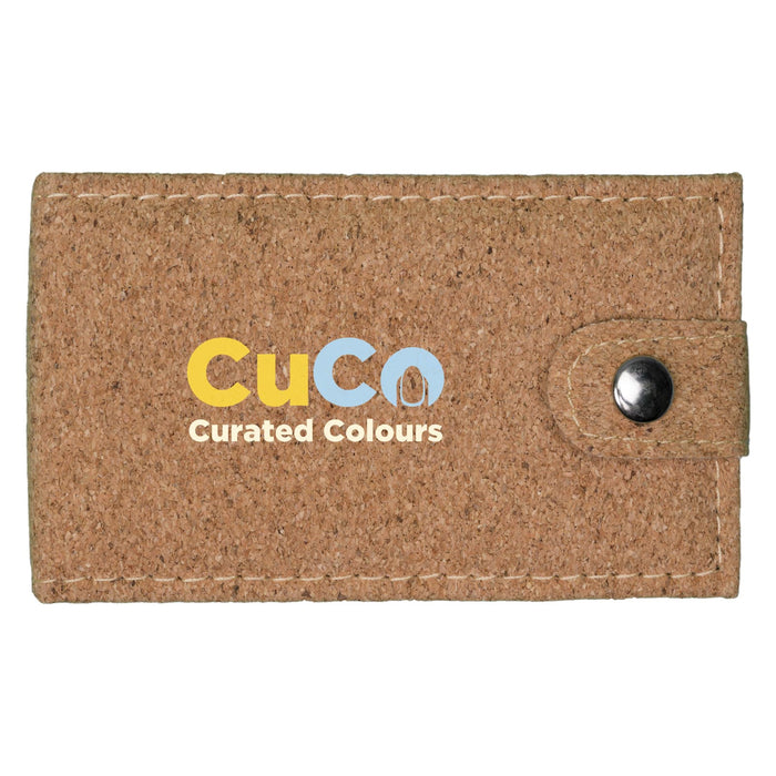 Cork Manicure Set - A cork manicure set featuring a brown exterior with a snap closure, displaying the logo "CuCo Curated Colours."