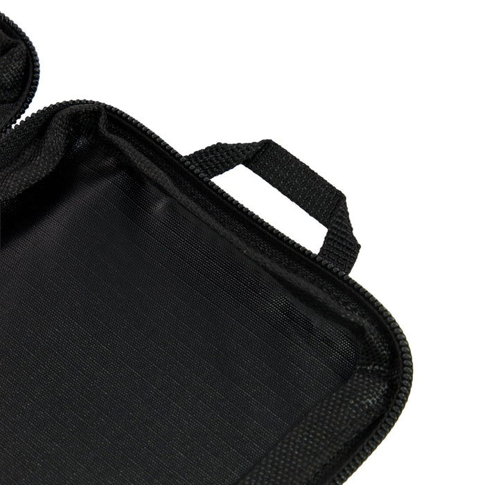 Vision Sports Towel - A small black zippered case with a handle, featuring a smooth interior without compartments.
