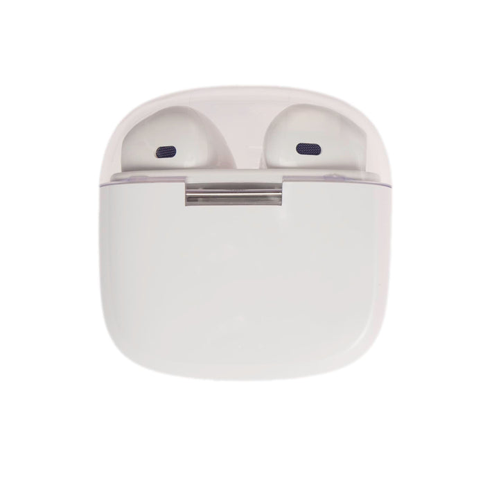 Twista Earbuds - Twista Earbuds in a sleek white charging case, featuring a compact design with earbuds visible inside.