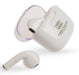 Twista Earbuds - White Twista Earbuds with a charging case, featuring a logo, positioned against a plain background.