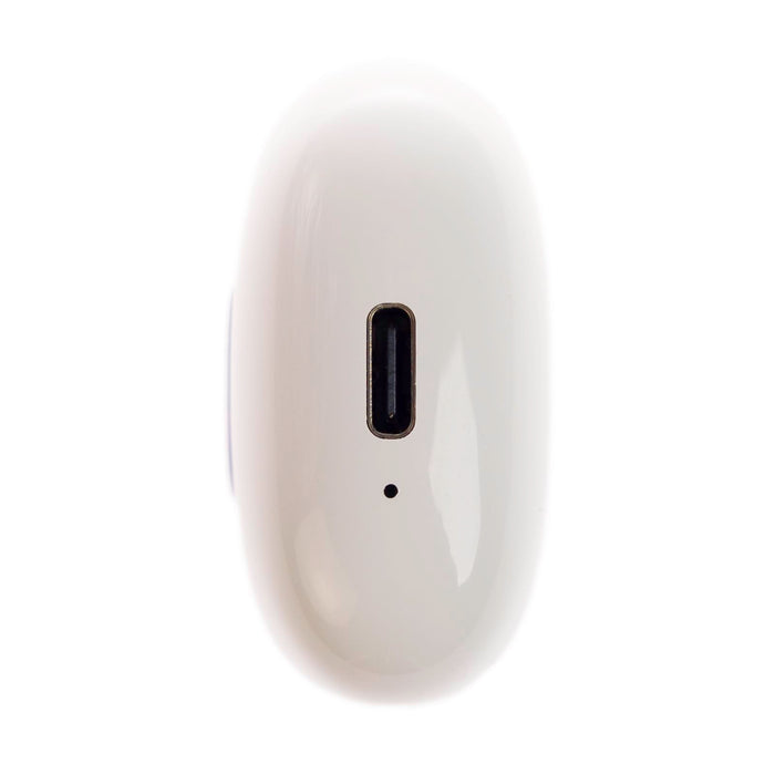 Twista Earbuds - A pair of white Twista Earbuds with a charging port and indicator light visible on the side.