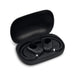 Loop Earbuds - A pair of black Loop Ear Buds in a black charging case. The case is slightly open, revealing the buds inside.