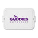 Meridian Double Tray Lunchbox - A white double tray lunchbox with a logo in purple, featuring compartments for food storage.