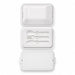 Meridian Double Tray Lunchbox - A white double tray lunchbox with a lid, featuring three utensils inside: a knife, fork, and spoon.