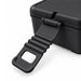 Meridian Double Tray Lunchbox - A black lunchbox featuring a detachable handle and a secure lid is prominently displayed. It has a sleek design.