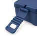Meridian Double Tray Lunchbox - A navy blue lunchbox features a double tray design with a flexible carrying handle. It includes a logo on the surface.