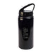 Amore 500ml Junior Bottle - Flip Straw Lid - A drink bottle in black with a flip straw lid and a handle. Features a logo design.