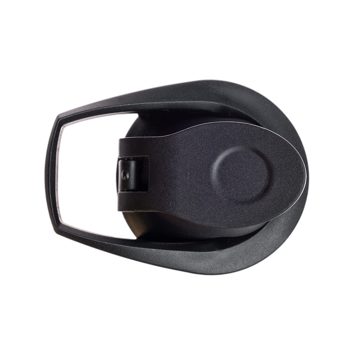 Amore 500ml Junior Bottle - Free Flow Lid - A drink bottle lid in black with a sleek design, featuring a free flow mechanism. It has a logo.