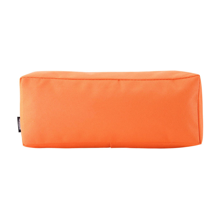 Tech Pack Connect - An orange rectangular utility case with a smooth fabric texture and a branding logo.