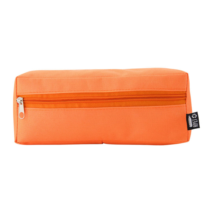 Tech Pack Power - An orange utility case with a zippered compartment and a small logo on the side.